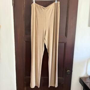 CHICO'S TRAVELERS | Taupe Tan Flat Front Straight Leg Pull on pants | Large 2